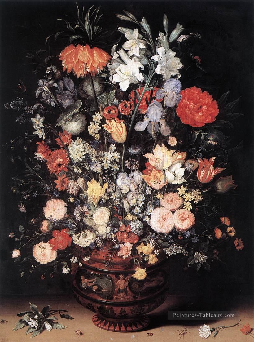 Fleurs dans un vase Jan Brueghel l’Ancien floral Peintures à l'huile